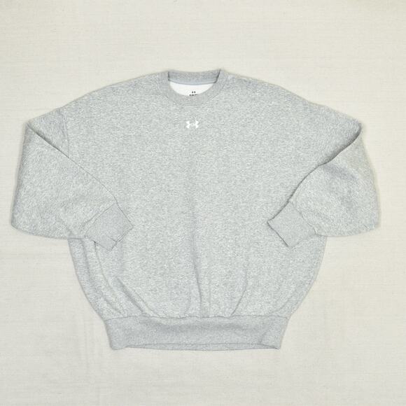 Under Armour Women's Pullover Sweatshirt Crew Neck Solid Cotton Gray Size S - Picture 2 of 8